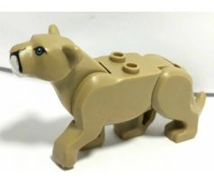 LEGO (60174) Cat, Large (Mountain Lion) with White Muzzle, Medium Azure Eyes and Flesh Nose Pattern