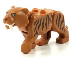 LEGO (60196) Cat, Large (Saber-Toothed Tiger) with Light Yellow Eyes, Long Teeth and Reddish Brown Stripes - City