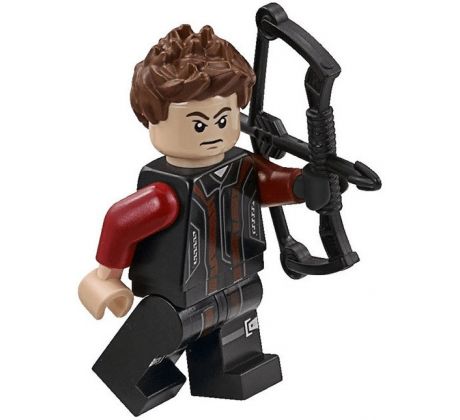 LEGO (76042) Hawkeye - Black and Dark Red Suit - Short Hair- Super Heroes: Avengers Age of Ultron