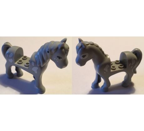 LEGO (41369) Horse with 2 x 2 Cutout, Light Bluish Gray Eyes, White Patch Around Left Eye and White Spots Pattern