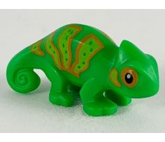 LEGO Chameleon with Lime and Orange Stripes Pattern