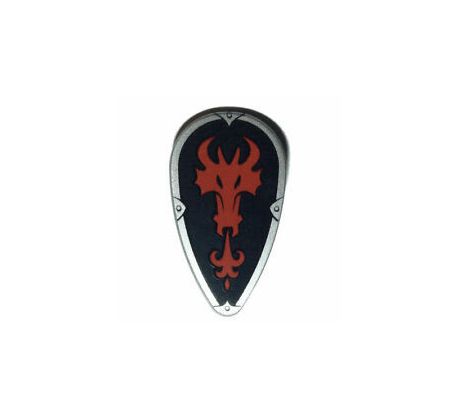 LEGO (70403)  Shield Ovoid with Red Fire Breathing Dragon Head on Black Background Pattern -