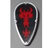 LEGO (70403)  Shield Ovoid with Red Fire Breathing Dragon Head on Black Background Pattern -