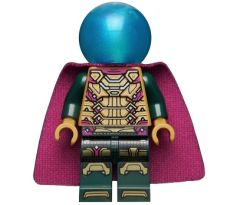 LEGO (76184) Mysterio, Magenta Trim, Dark Azure Head, Satin Trans-Light Blue Helmet, Single Hole Cape - Spider - Man No Way Home