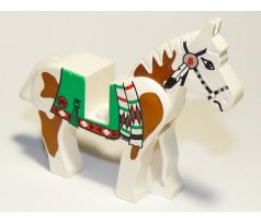 LEGO (6748) Horse with Green Blanket, Left Side Red Hand Pattern- Western