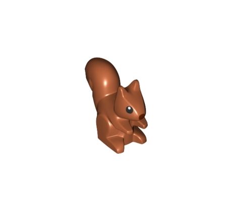 LEGO (60317) Squirrel with Black Eyes, White Pupils, and Reddish Brown Nose Pattern