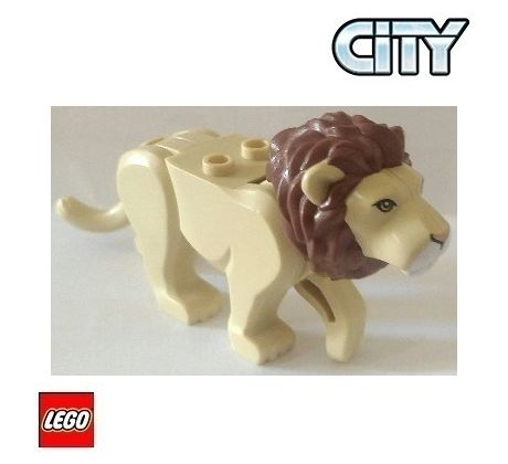 LEGO (60301) Large (Lion) with Reddish Brown Mane, Nougat Eyes, Nougat Nose and White Muzzle Pattern