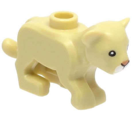 LEGO (60301) Lion Baby Cub with Black Eyes, Nougat Nose, and White Muzzle Pattern