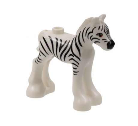 LEGO (41717) Horse, Friends, Foal with Dark Orange Eyes, Black Eyebrows, and Zebra Stripes Pattern