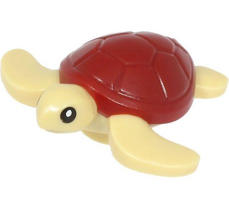 LEGO (60328) Sea Turtle with Black Eyes and Dark Red Shell Pattern