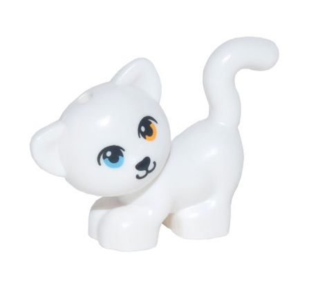 LEGO (41695) Cat, Friends, Standing and Looking Left with Bright Light Orange Left Eye and Medium Azure Right Eye, Black Nose and Mouth Pattern