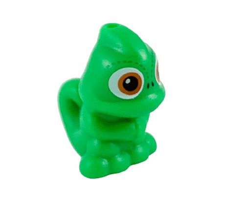 LEGO (43187) Chameleon, Upright with Hole on Top and Hole on Tail with Dark Orange Eyes Pattern (Pascal)