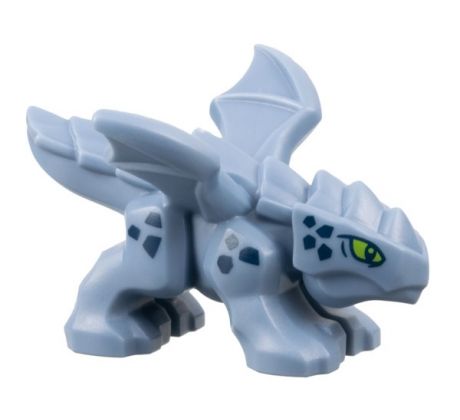 LEGO (71796) Dragon, Baby with Open Wings with Lime Eyes and Dark Blue Scales Pattern (Riyu)