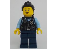 LEGO® Town Minifigurka Police Officer - Black Torso, Dark Blue Legs, Black Hair