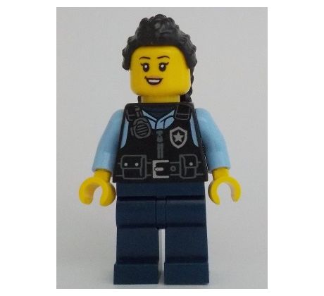 LEGO® Town Minifigurka Police Officer - Black Torso, Dark Blue Legs, Black Hair