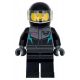 LEGO® Town Minifigurka Race Driver, Black Racing Suit and Helmet with Visor, Goatee