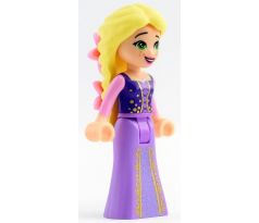 LEGO® Disney Minifigurka Rapunzel - Dark Purple Top, Medium Lavender Dress, 2 Bright Pink Flowers in Hair