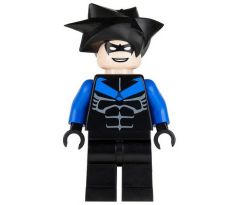 LEGO® Batman I Minifigurka Nightwing with Black Eyemask and Blue Chest Logo and Spiky Hair