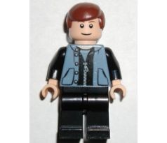 LEGO® Spider-Man Minifigurka Peter Parker in Sand Blue Vest Over Black Jacket with Zipper