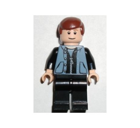 LEGO® Spider-Man Minifigurka Peter Parker in Sand Blue Vest Over Black Jacket with Zipper