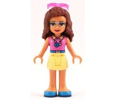 LEGO® Friends Minifigurka Olivia - Magenta Top, Bright Light Yellow Skirt, Sunglasses