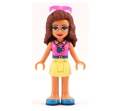 LEGO® Friends Minifigurka Olivia - Magenta Top, Bright Light Yellow Skirt, Sunglasses