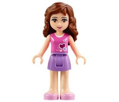 LEGO® Friends Minifigurka Olivia - Dark Pink Top, Medium Lavender Skirt