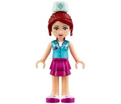 LEGO® Friends Minifigurka Mia - Medium Azure Shirt, Magenta Skirt, Veterinarian, Nurse Hat