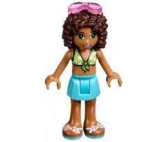 LEGO® Friends Minifigurka Andrea - Lime Bikini, Medium Azure Skirt