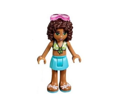 LEGO® Friends Minifigurka Andrea - Lime Bikini, Medium Azure Skirt