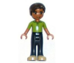 LEGO® Friends Minifigurka Robert - Lime Vest, Dark Blue Trousers