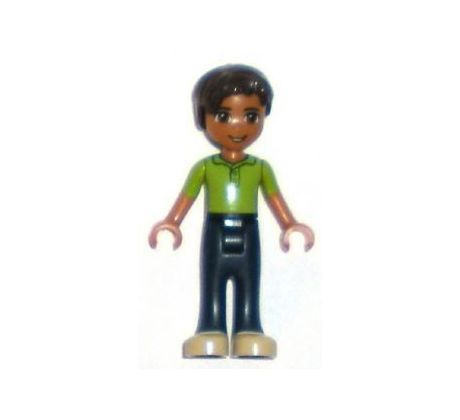 LEGO® Friends Minifigurka Robert - Lime Vest, Dark Blue Trousers