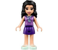 LEGO® Friends Minifigurka Emma - Medium Lavender Dotted Top, Dark Purple Skirt