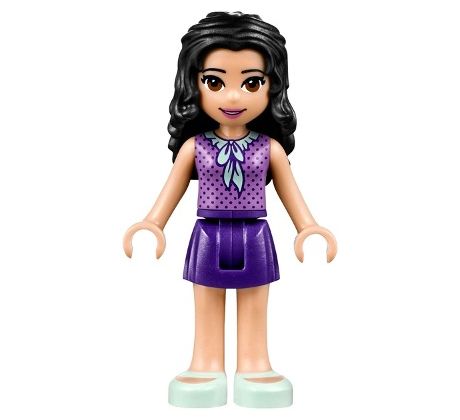 LEGO® Friends Minifigurka Emma - Medium Lavender Dotted Top, Dark Purple Skirt