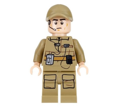 LEGO® Star Wars Minifigurka Rebel Technician / Ground Crew, Dark Tan Uniform, Printed Headset