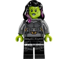 LEGO® Super Heroes Minifigurka Gamora in Dark Bluish Gray and Silver Outfit