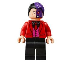 LEGO® Super Heroes Minifigurka Two-Face with Red Jacket, Dark Pink Vest and Black Shirt