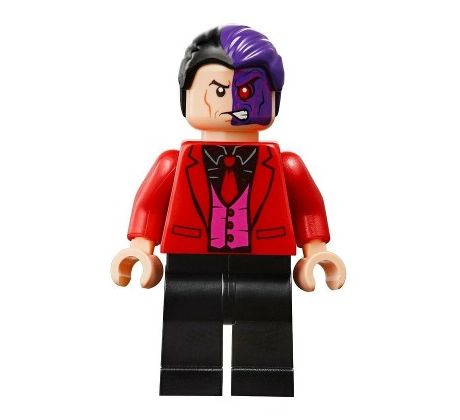 LEGO® Super Heroes Minifigurka Two-Face with Red Jacket, Dark Pink Vest and Black Shirt