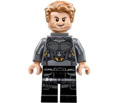 LEGO® Super Heroes Minifigurka Star-Lord in Dark Bluish Gray and Silver Outfit with Hair