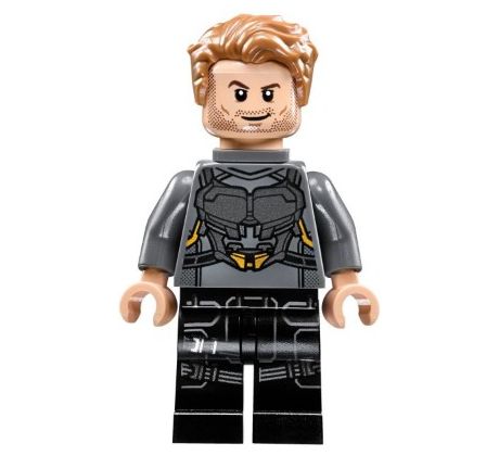 LEGO® Super Heroes Minifigurka Star-Lord in Dark Bluish Gray and Silver Outfit with Hair