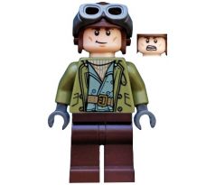 LEGO® Super Heroes Minifigurka Steve Trevor with Reddish Brown Hat with Goggles